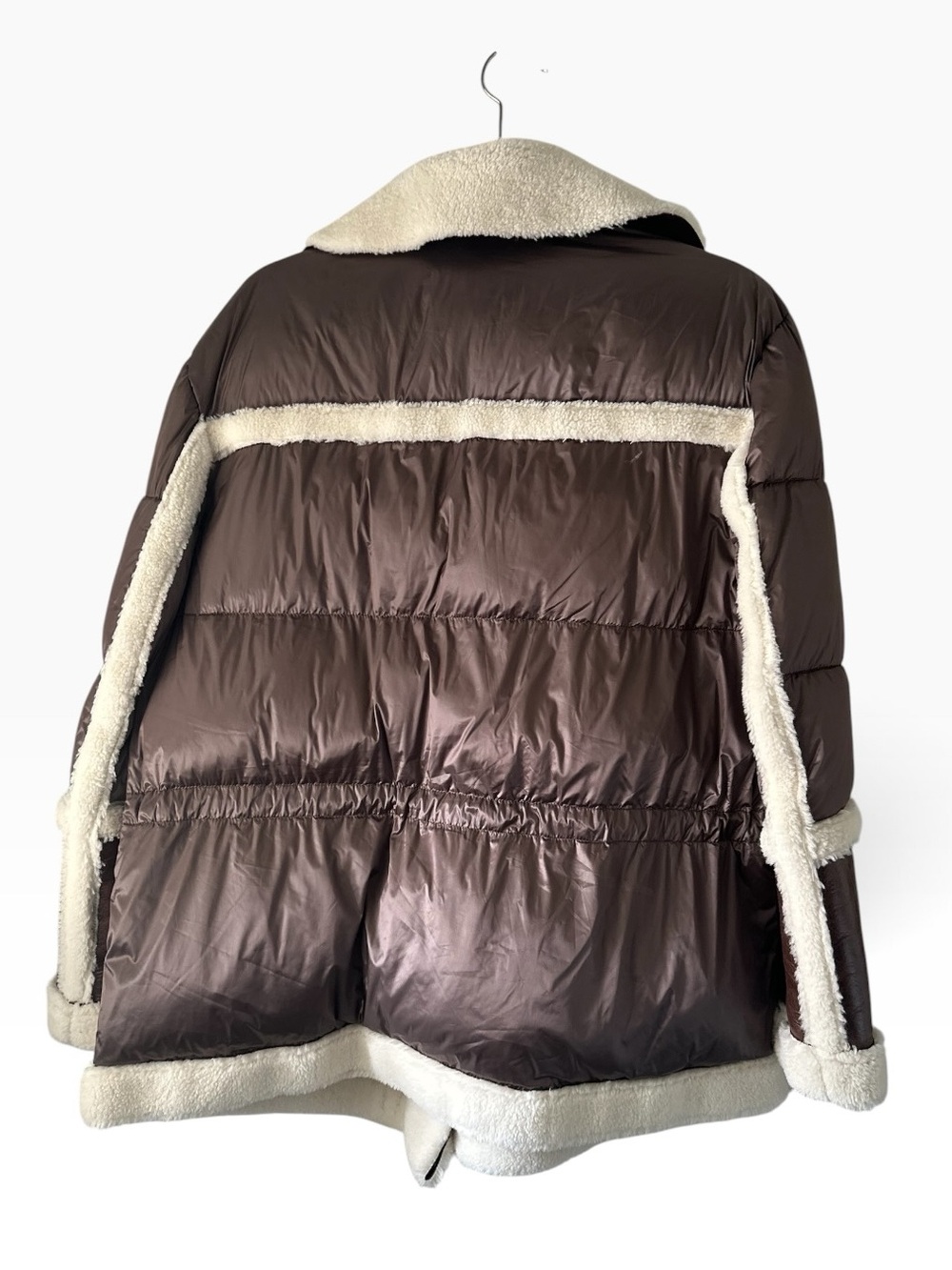 Noize Brown and Ivory Teddy Aviator Jacket - Picture 4 of 7